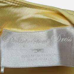 Elisabetta Franchi Yellow Crepe Bow Detail Passepartout Dress S