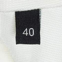 Pre Owned Elisabetta Franchi White Jersey Belted Maxi Dress S