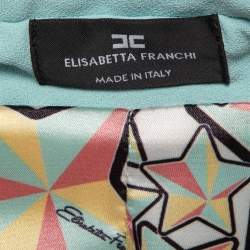 Elisabetta Franchi Mint Green Crepe Mid-Length Coat M