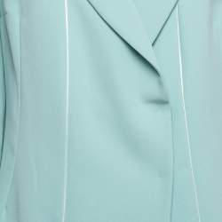Elisabetta Franchi Mint Green Crepe Mid-Length Coat M