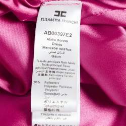 Elisabetta Franchi Pink Crepe Fringed Double Breasted Blazer L