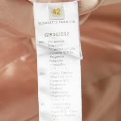 Pre Owned Elisabetta Franchi Pink Lace and Jersey Round Neck Jacket M