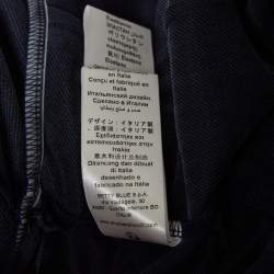 Pre Owned Elisabetta Franchi Blue Corduroy High-Low Flared Dress M