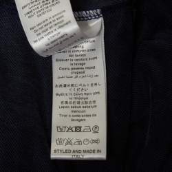 Pre Owned Elisabetta Franchi Blue Corduroy High-Low Flared Dress M