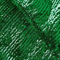 Pre Owned Elisabetta Franchi Green Sequin Crepe Midi Dress L