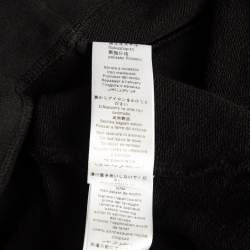 Pre Owned Elisabetta Franchi Black Textured Print Cotton Belted T-Shirt Dress M