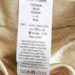 Pre Owned Elisabetta Franchi Gold Linen Draped Mini Skirt L