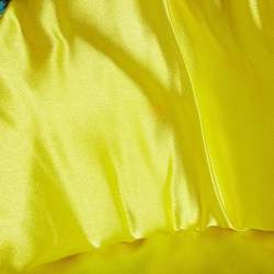 Pre Owned Elisabetta Franchi Blue Printed Jersey Cape Sleeve Open Front Jacket S