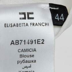 Pre Owned Elisabetta Franchi White/Orange Chiffon Detachable Mini Dress M