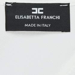 Pre Owned Elisabetta Franchi White/Orange Chiffon Detachable Mini Dress M