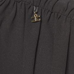 Pre Owned Elisabetta Franchi Black Jersey Bow Detail Sleeveless Bodysuit M