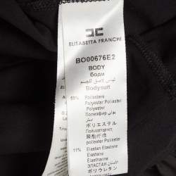 Pre Owned Elisabetta Franchi Black Jersey Bow Detail Sleeveless Bodysuit M