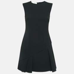 Pre Owned Elisabetta Franchi Black Crepe Passepartout Mini Dress M