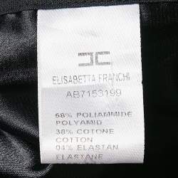 Pre Owned Elisabetta Franchi Brown Jersey Lace Trim Corset Sleeveless Mini Dress M