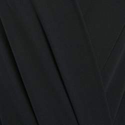 Pre Owned Elisabetta Franchi Black Crepe Shoulder Detail V-Neck Bodysuit M