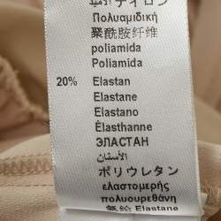 Pre Owned Elisabetta Franchi Cream Crepe Neck Bow Detail Bodysuit M