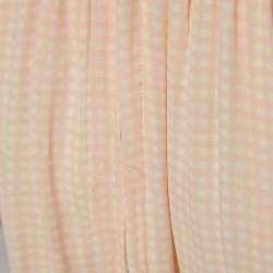 Pre Owned Elisabetta Franchi Orange Checks Crepe Maxi Dress XL