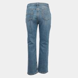 Elisabetta Franchi Blue Washed Denim Loose Fit Jeans M