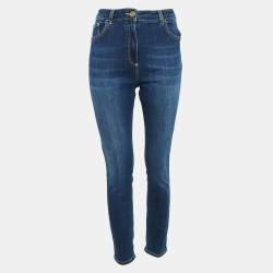 Pre Owned Elisabetta Franchi Blue Denim High Rise Jeans L Waist 31"