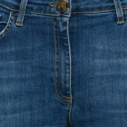 Elisabetta Franchi Blue Ripped Denim Straight-Leg Jeans L Waist 31"