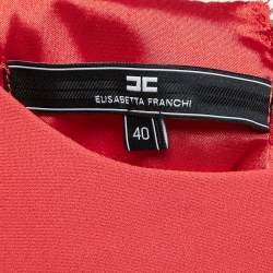 Pre Owned Elisabetta Franchi Red Crepe Sleeveless Mini Dress S