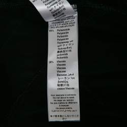 Pre Owned Elisabetta Franchi Black Lace Trim Crepe Plunging Neck Midi Dress M