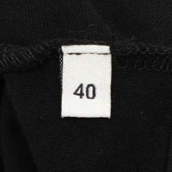 Pre Owned Elisabetta Franchi Black Cotton Round Neck Chain T-Shirt S