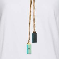 Pre Owned Elisabetta Franchi White Cotton Round Neck Chain T-Shirt S