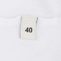 Pre Owned Elisabetta Franchi White Cotton Round Neck Chain T-Shirt S