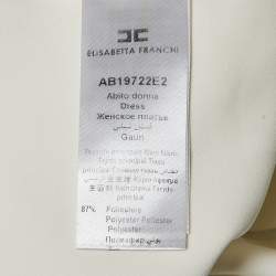 Pre Owned Elisabetta Franchi White Crepe One-Shoulder Short Dress M