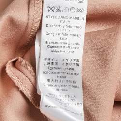 Pre Owned Elisabetta Franchi Beige Crepe Sleeveless Maxi Dress M