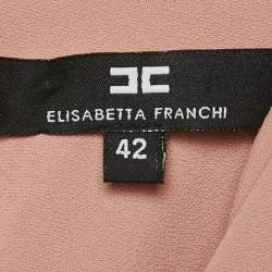 Pre Owned Elisabetta Franchi Beige Crepe Sleeveless Maxi Dress M