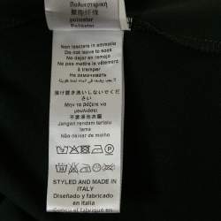 Pre Owned Elisabetta Franchi Black Chiffon and Jersey Lace-Up Detail Top S