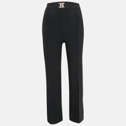 Elisabetta Franchi Black Logo Detail Waist Jersey Trousers S