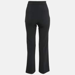 Elisabetta Franchi Black Logo Detail Waist Jersey Trousers S