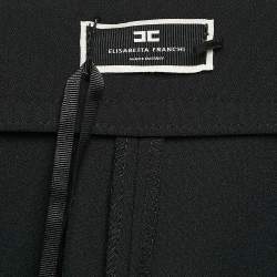 Elisabetta Franchi Black Logo Detail Waist Jersey Trousers S