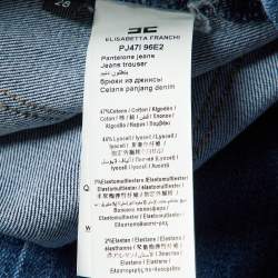 Pre Owned Elisabetta Franchi Blue Denim Button Detail Jeans M Waist 28"