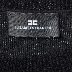 Elisabetta Franchi Black Knit Round Neck Sweater M
