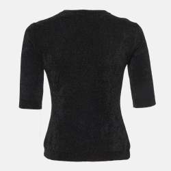 Elisabetta Franchi Black Knit Round Neck Sweater M