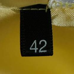 Elisabetta Franchi Yellow Crepe Scallop Detail Mini Skirt M