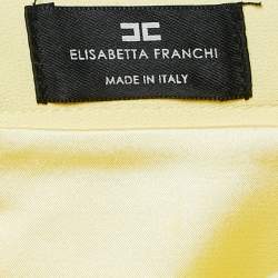 Elisabetta Franchi Yellow Crepe Scallop Detail Mini Skirt M