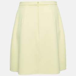 Elisabetta Franchi Yellow Crepe Scallop Detail Mini Skirt M