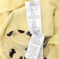 Pre Owned Elisabetta Franchi Yellow Silk Mini Long Sleeve Dress S