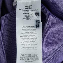 Pre Owned Elisabetta Franchi Lavender Chain Link Stretch Knit Sheath Dress s