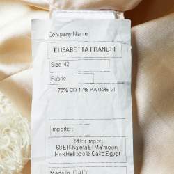 Elisabetta Franchi White Tweed Short Sleeve Peplum Jacket M