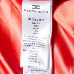 Elisabetta Franchi Red Crepe Paneled Peplum Jacket M