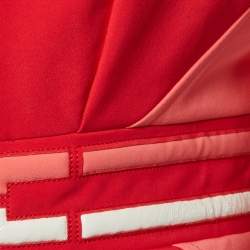 Elisabetta Franchi Red Crepe Paneled Peplum Jacket M