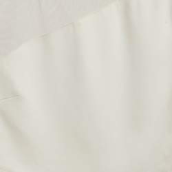 Elisabetta Franchi White Crepe and Mesh Crop Top L