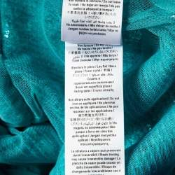 Pre Owned Elisabetta Franchi Blue Sequin Tulle Draped Midi Dress L