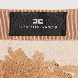 Pre Owned Elisabetta Franchi Beige Sequin Embellished Tulle Midi Skirt M
